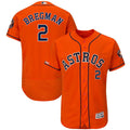 Custom Fan-Made Alex Bregman Houston Astros #2 Orange Baseball Jersey