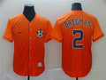 Custom Fan-Made Alex Bregman Houston Astros #2 Orange Baseball Jersey