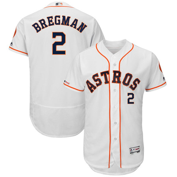 Custom Fan-Made Alex Bregman Houston Astros #2 White Baseball Jersey