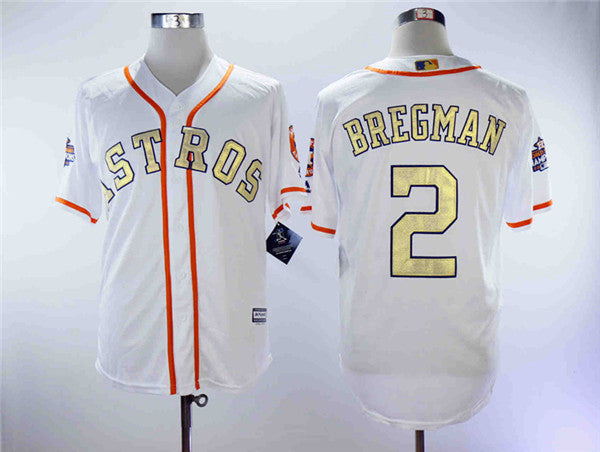 Custom Fan-Made Alex Bregman Houston Astros #2 White 2018 Baseball Jersey