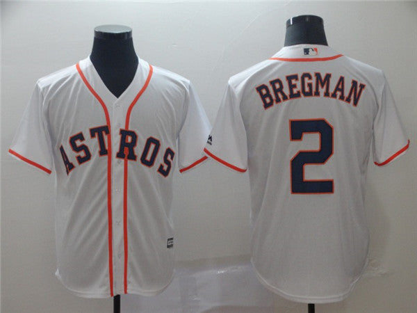 Custom Fan-Made Alex Bregman Houston Astros #2 White Baseball Jersey