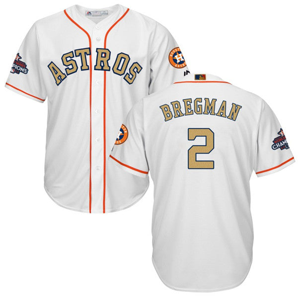 Custom Fan-Made Alex Bregman Houston Astros #2 White 2018 Baseball Jersey