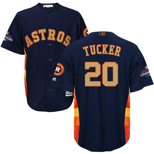 Custom Fan-Made Preston Tucker Houston Astros #20 Navy 2018 Baseball Jersey