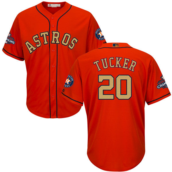 Custom Fan-Made Preston Tucker Houston Astros #20 Orange 2018 Baseball Jersey