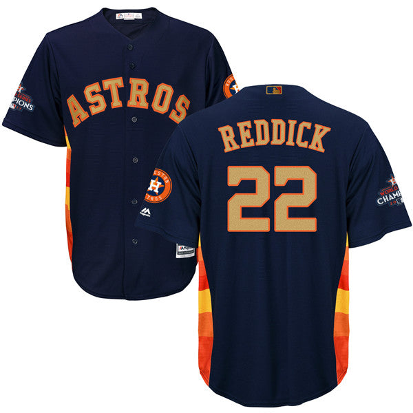 Custom Fan-Made Josh Reddick Houston Astros #22 Navy 2018 Baseball Jersey