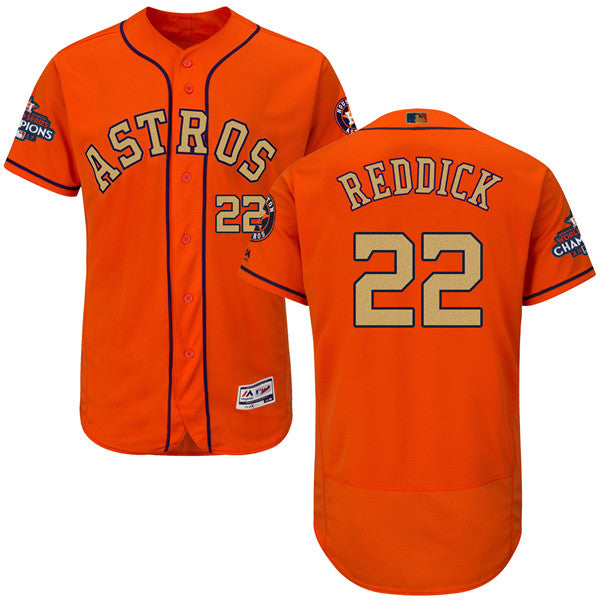 Custom Fan-Made Josh Reddick Houston Astros #22 Orange 2018 Baseball Jersey