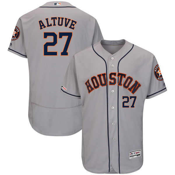 Custom Fan-Made Jose Altuve Houston Astros #27 Grey Baseball Jersey