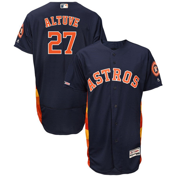 Custom Fan-Made Jose Altuve Houston Astros #27 Navy Baseball Jersey
