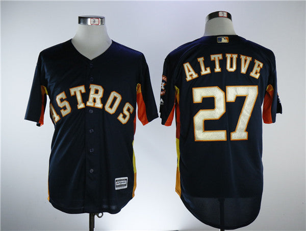 Custom Fan-Made Jose Altuve Houston Astros #27 Navy 2018 Baseball Jersey