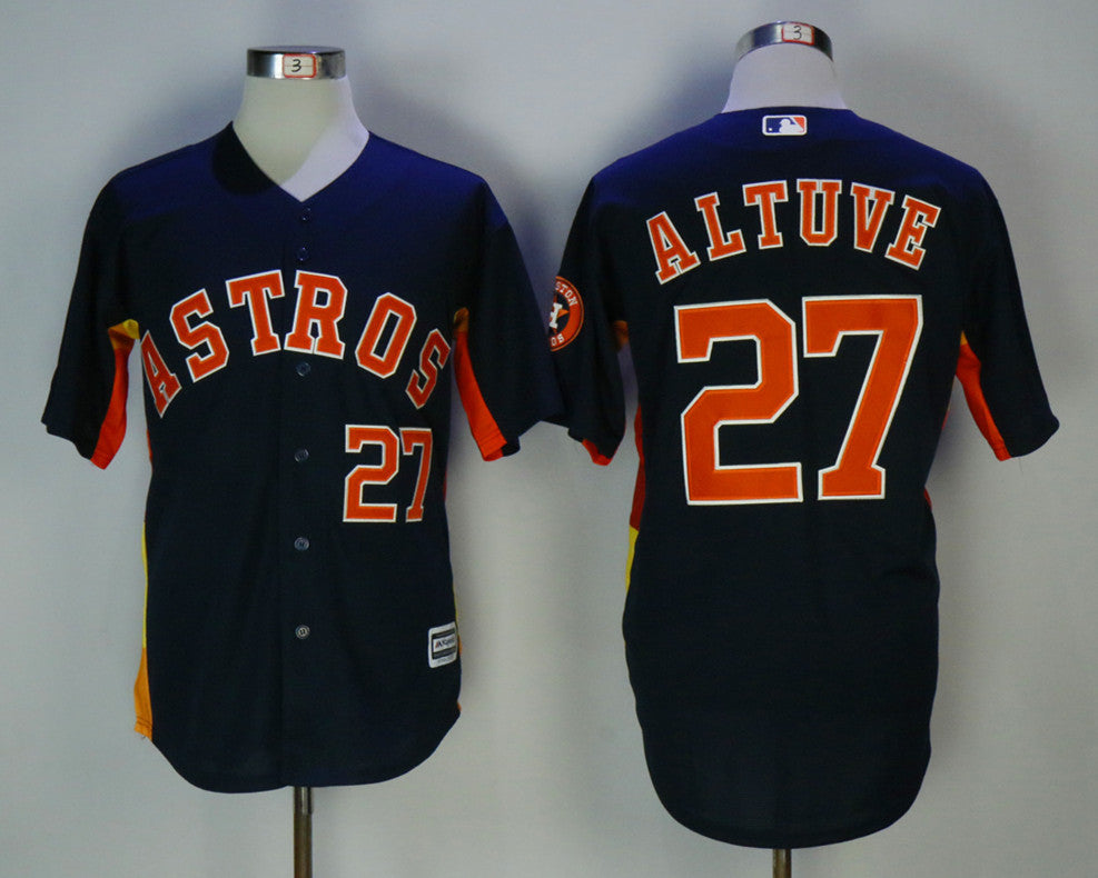 Custom Fan-Made Jose Altuve Houston Astros #27 Navy Baseball Jersey
