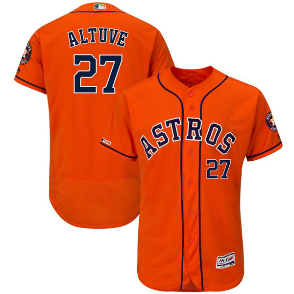 Custom Fan-Made Jose Altuve Houston Astros #27 Orange Baseball Jersey