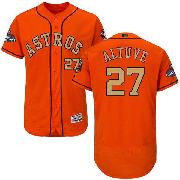 Custom Fan-Made Jose Altuve Houston Astros #27 Orange 2018 Baseball Jersey