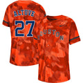 Custom Fan-Made Jose Altuve Camo Houston Astros #27 Orange Baseball Jersey
