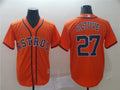 Custom Fan-Made Jose Altuve Houston Astros #27 Orange Baseball Jersey