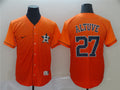 Custom Fan-Made Jose Altuve Houston Astros #27 Orange Baseball Jersey