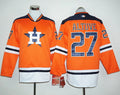 Custom Fan-Made Jose Altuve Long Houston Astros #27 Orange Baseball Jersey