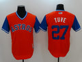Custom Fan-Made Jose Altuve Tuve Houston Astros #27 Orange 2017 Baseball Jersey