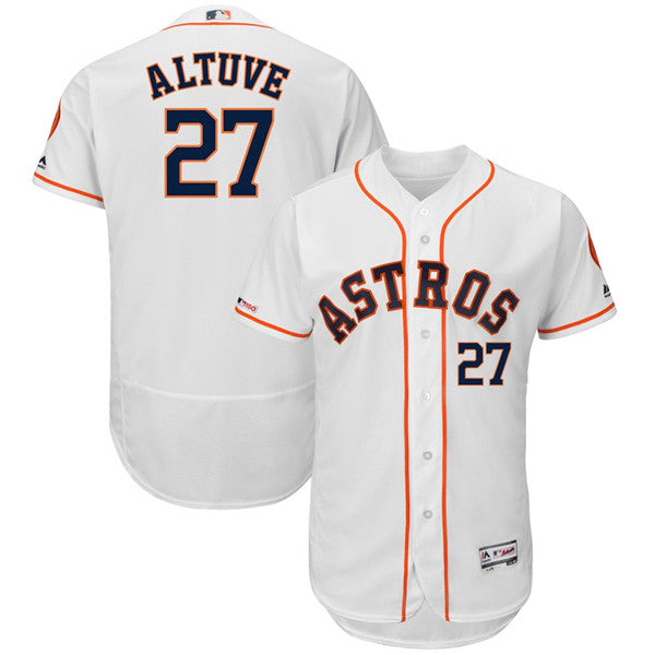 Custom Fan-Made Jose Altuve Houston Astros #27 White Baseball Jersey