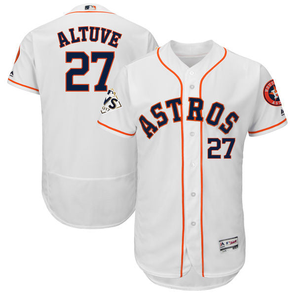 Custom Fan-Made Jose Altuve Bound Houston Astros #27 White 2017 Baseball Jersey