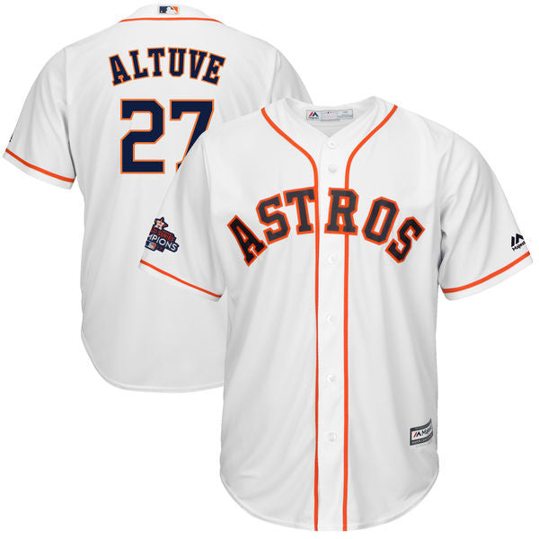 Custom Fan-Made Jose Altuve Houston Astros #27 White 2017 Baseball Jersey