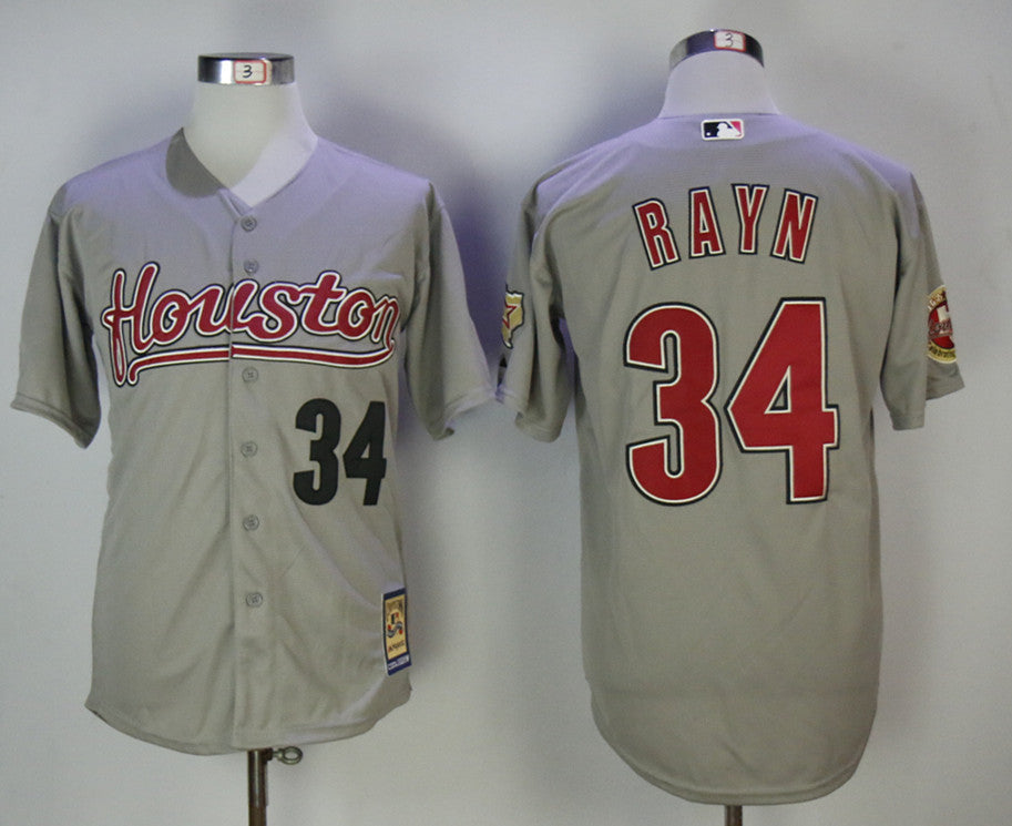 Custom Fan-Made Nolan Ryan Houston Astros #34 Grey Baseball Jersey