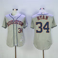 Custom Fan-Made Nolan Ryan Houston Astros #34 Grey Baseball Jersey