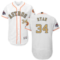 Custom Fan-Made Nolan Ryan Houston Astros #34 White 2018 Baseball Jersey