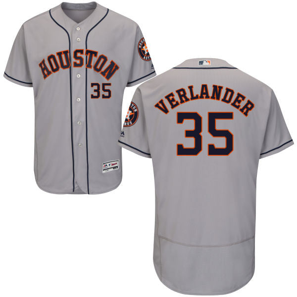 Custom Fan-Made Justin Verlander Houston Astros #35 Grey Baseball Jersey