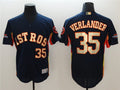 Custom Fan-Made Justin Verlander Houston Astros #35 Navy 2018 Baseball Jersey