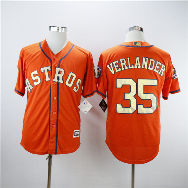 Custom Fan-Made Justin Verlander Houston Astros #35 Orange 2018 Baseball Jersey