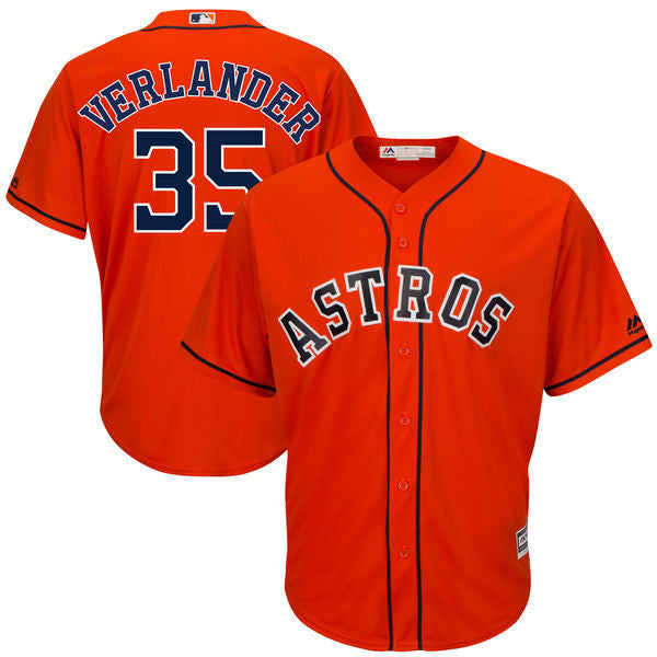 Custom Fan-Made Justin Verlander Houston Astros #35 Orange Baseball Jersey