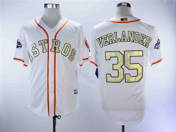 Custom Fan-Made Justin Verlander Houston Astros #35 White 2018 Baseball Jersey