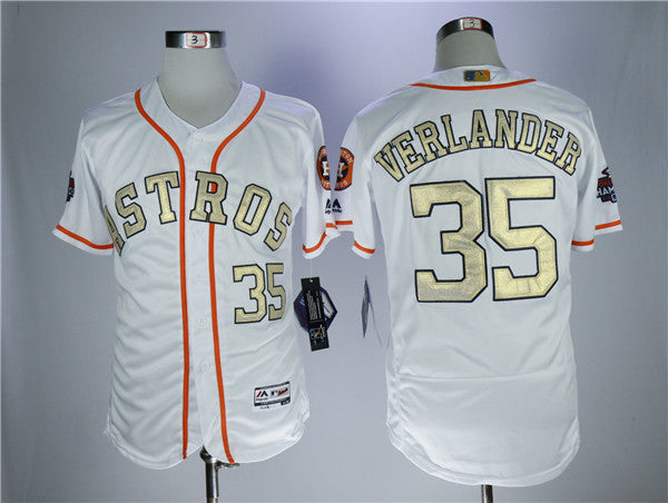 Custom Fan-Made Justin Verlander Houston Astros #35 White 2018 Baseball Jersey