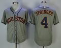Custom Fan-Made George Springer Houston Astros #4 Grey Baseball Jersey