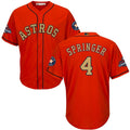 Custom Fan-Made George Springer Houston Astros #4 Orange 2018 Baseball Jersey