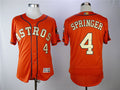 Custom Fan-Made George Springer Houston Astros #4 Orange 2018 Baseball Jersey
