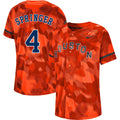 Custom Fan-Made George Springer Camo Houston Astros #4 Orange Baseball Jersey