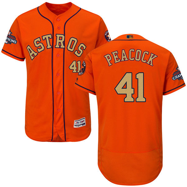 Custom Fan-Made Brad Peacock Houston Astros #41 Orange 2018 Baseball Jersey