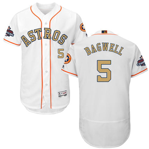 Custom Fan-Made Jeff Bagwell Houston Astros #5 White 2018 Baseball Jersey