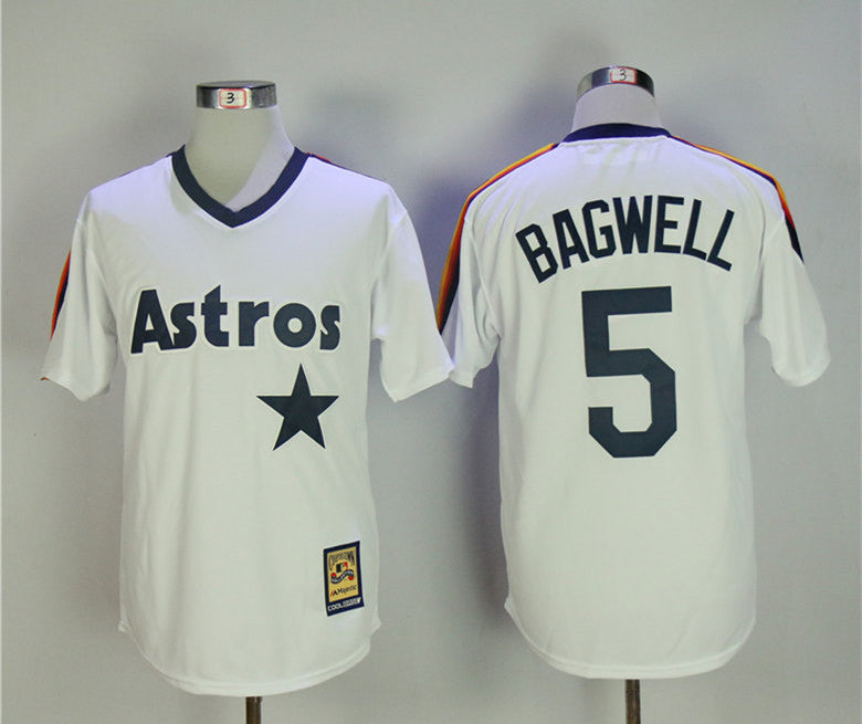 Custom Fan-Made Jeff Bagwell Houston Astros #5 White Baseball Jersey