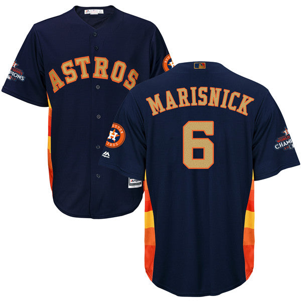 Custom Fan-Made Jake Marisnick Houston Astros #6 Navy 2018 Baseball Jersey