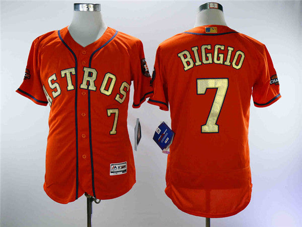 Custom Fan-Made Craig Biggio Houston Astros #7 Orange 2018 Baseball Jersey