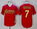 Custom Fan-Made Craig Biggio Houston Astros #7 Red Baseball Jersey