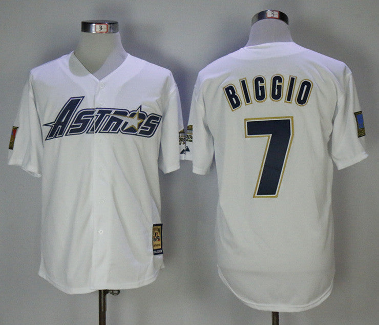 Custom Fan-Made Craig Biggio Houston Astros #7 White Baseball Jersey