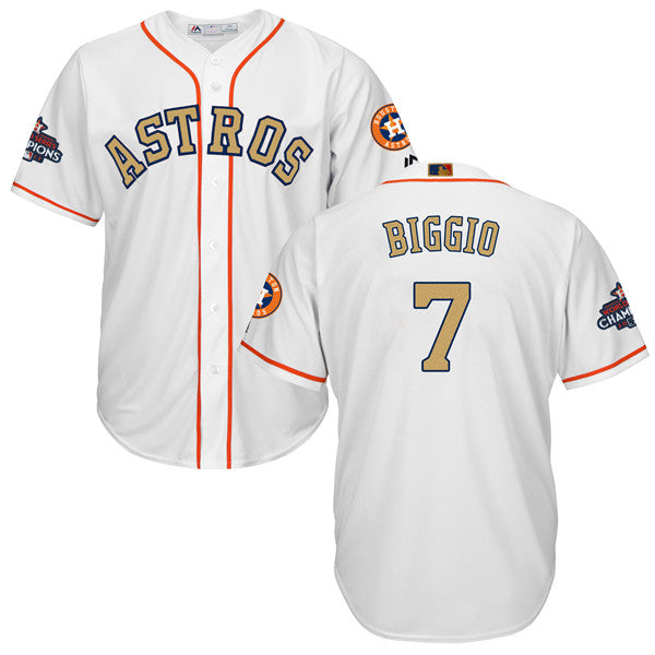 Custom Fan-Made Craig Biggio Houston Astros #7 White Baseball Jersey