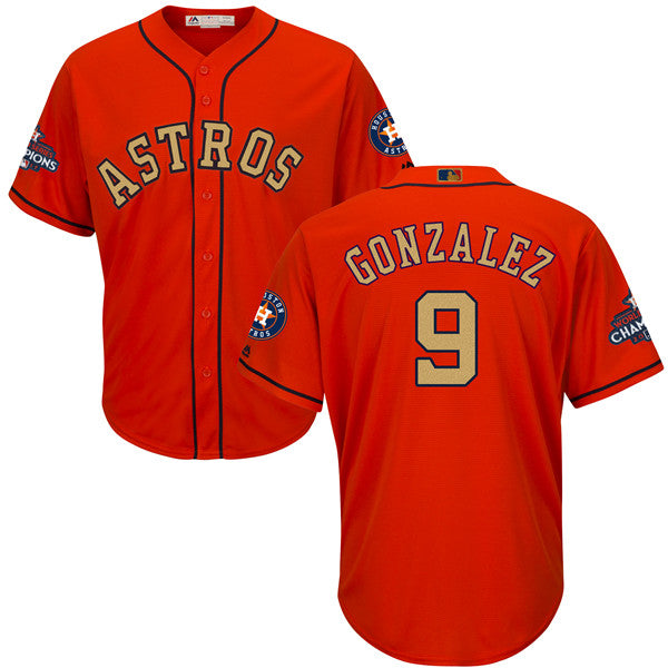 Custom Fan-Made Marwin Gonzalez Houston Astros #9 Orange 2018 Baseball Jersey