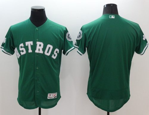 Custom Fan-Made Celtic Green Houston Astros Baseball Jersey Houston Astros Green Baseball Jersey