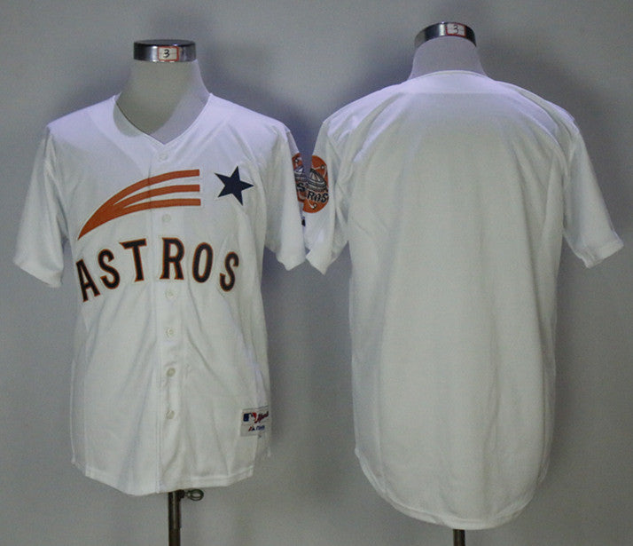 Custom Fan-Made White Throwback Houston Astros Baseball Jersey Houston Astros White Throwback Baseball Jersey