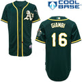 Custom Fan-Made Jason Giambi Oakland Athletics #16 Green Baseball Jersey