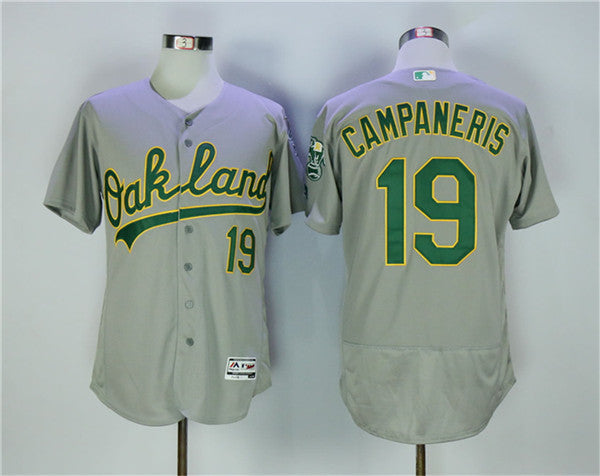 Custom Fan-Made Bert Campaneris Oakland Athletics #19 Grey Baseball Jersey